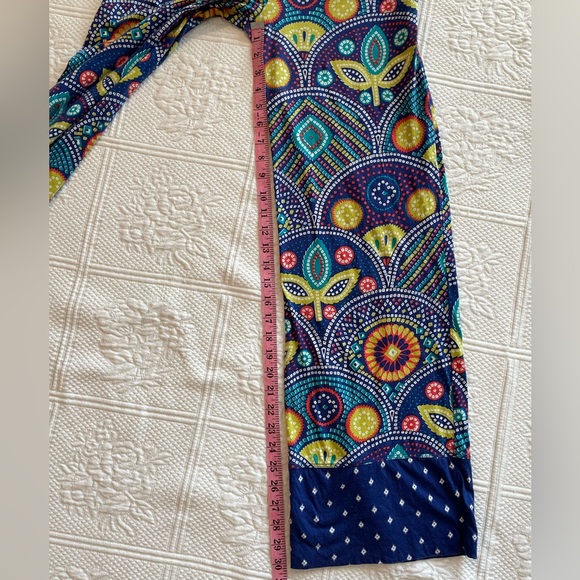 Anthropologie Eloise Boho Print PJ/Lounge Pants Drawstring Pockets Wide Leg Blue - Picture 11 of 13